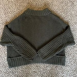 Army Green Cropped Sweater